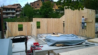 Posa dei pannelli X-Lam